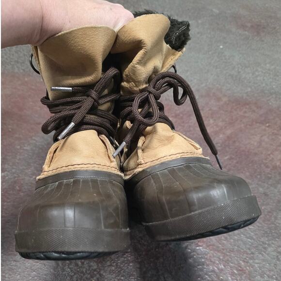 Sorel Manitou Leather Duck Boots Womens US 8 Lined Kaufman Waterproof Canada - Picture 4 of 12